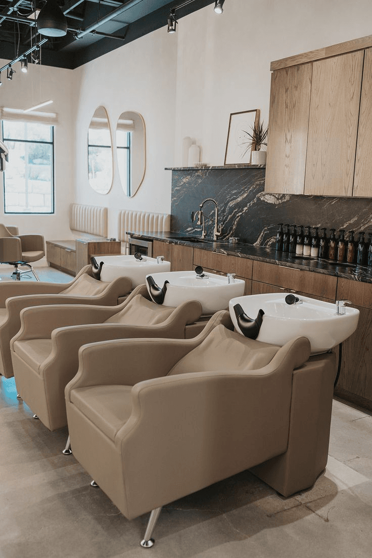 Private salon suite styling station